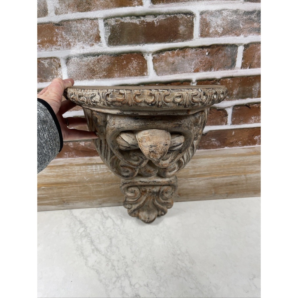 Corinthian Capital Wall Shelf Brown Resin Tuscan Architectural Corbel 14" Tall